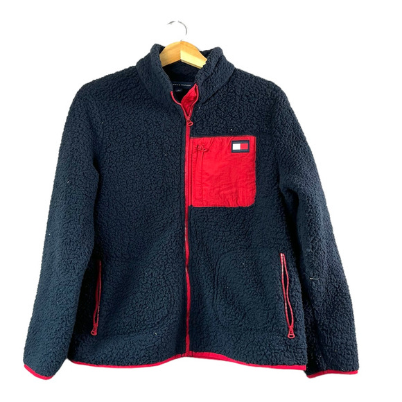 Cozy Tommy Hilfiger Sherpa Blue Jacket M - Picture 1 of 6